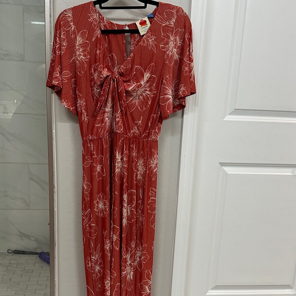 Farm Rio Red Floral jumpsuit